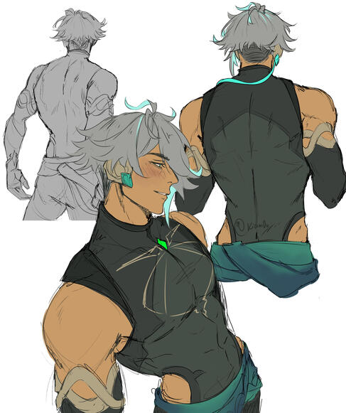 Alhaitham Half-Body Flat Colored